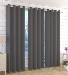 RIAN Solid Blackout Curtain for Door (Silver)
