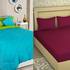 Double Bed Comforter + Bed Sheet Combo