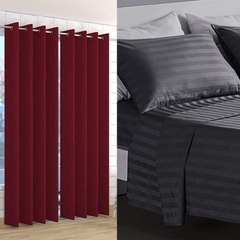 Double Bed Bedsheet + 7 Feet Curtain Combo