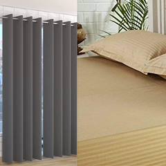 Double Bed Bedsheet + 7 Feet Curtain Combo