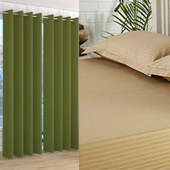 Double Bed Bedsheet + 7 Feet Curtain Combo