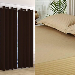Double Bed Bedsheet + 7 Feet Curtain Combo