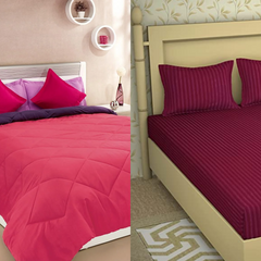 Double Bed Comforter + Bed Sheet Combo