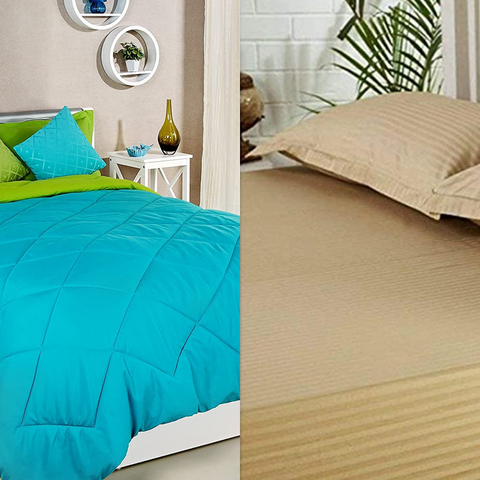 Double Bed Comforter + Bed Sheet Combo