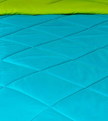 RIAN Microfiber All-Weather Double Bed Reversible Comforter (Aqua Blue & Olive Green)