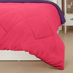 RIAN Microfiber All-Weather Double Bed Reversible Comforter (Pink)