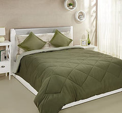 RIAN Microfiber All-Weather Double Bed Reversible Comforter (Green)
