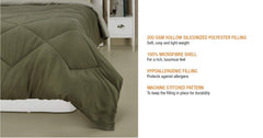 RIAN Microfiber All-Weather Double Bed Reversible Comforter (Green)