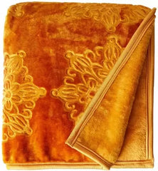 RIAN Super Soft Mink Plain Blanket for Double Bed (Camel Gold)